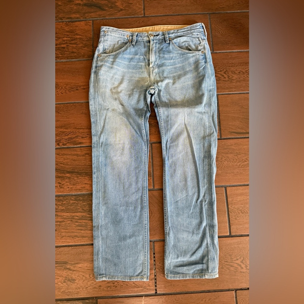 Levi’s 504 Jeans 34x32 Euro Market Straight Fit Stonewash Denim Factory Misprint